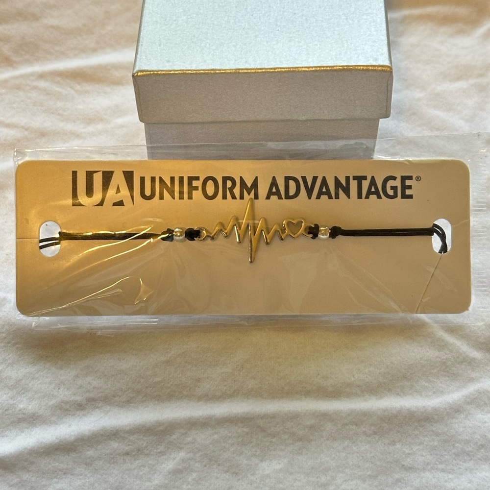 Uniform Advantage Silver Heartbeat Bracelet with Black Cord